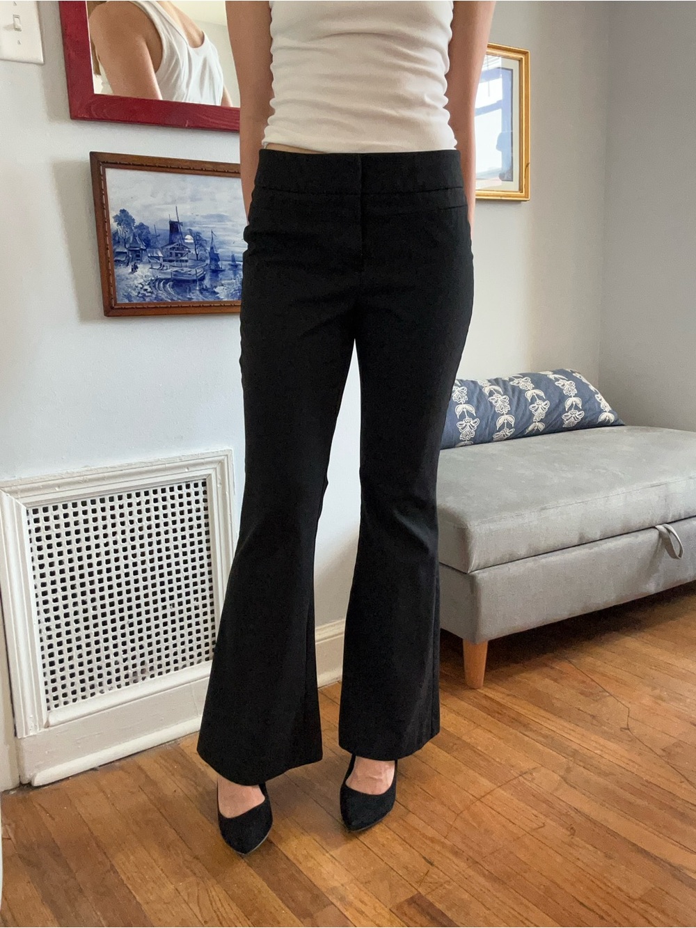 New York & Company Black Stretch Boot Cut Office Pants Trousers Slacks